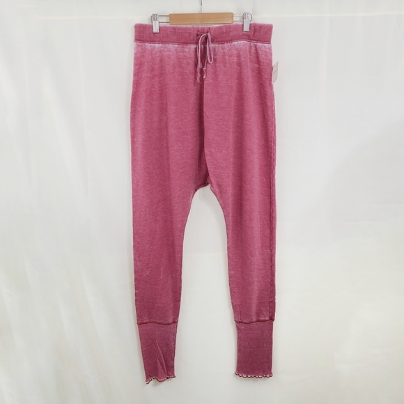 LAST ONE Free People Cozy All Day Harem leggings Winding Roads red sweatpants - Picture 3 of 7